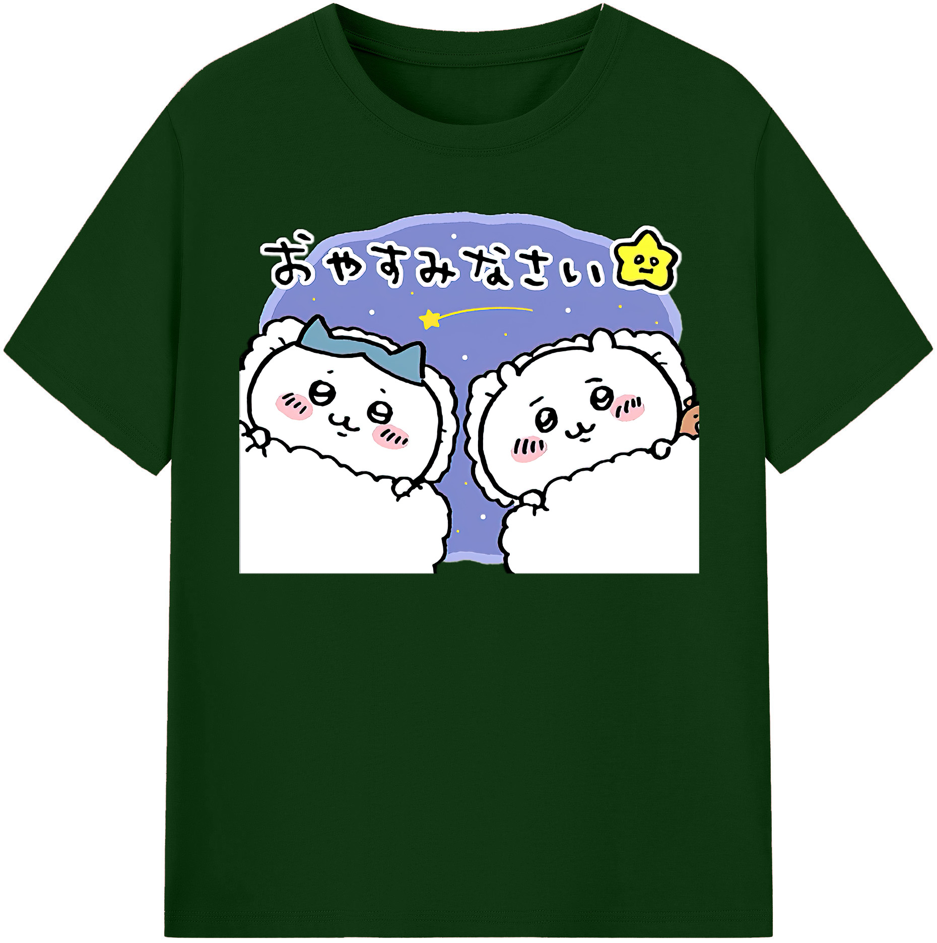 （画像用） ちいかわ ハチワレ Chii-kawa hachiware 綿100％半袖Tシャツ（フロントプリント）